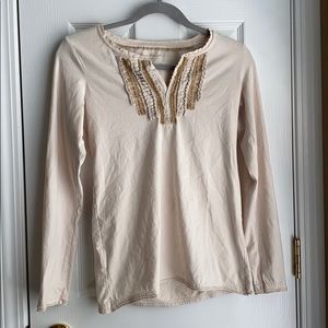 Ivory/Cream Long Sleeve Eddie Bauer Shirt